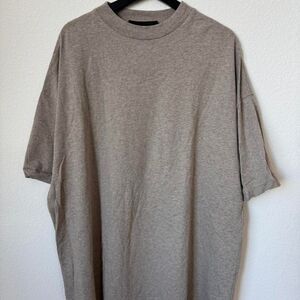 Essential "Fear of God"Basic Men's Crewneck Beige Short Sleeves T-shirt, M